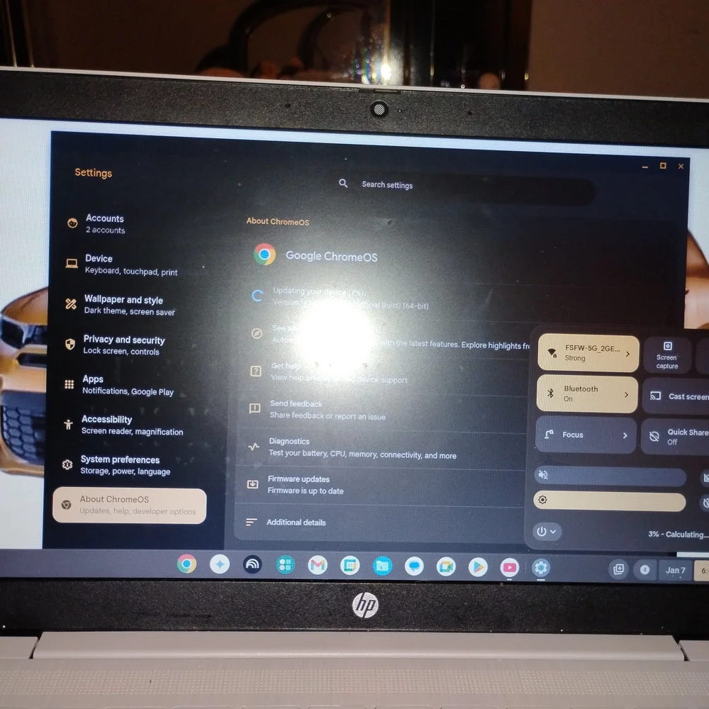 HP Silver Laptop with Chrome OS